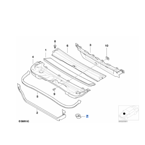 Zawór odpływu wody obudowy filtra kabinowego BMW X3 E46 E83 E89 - 64318370067