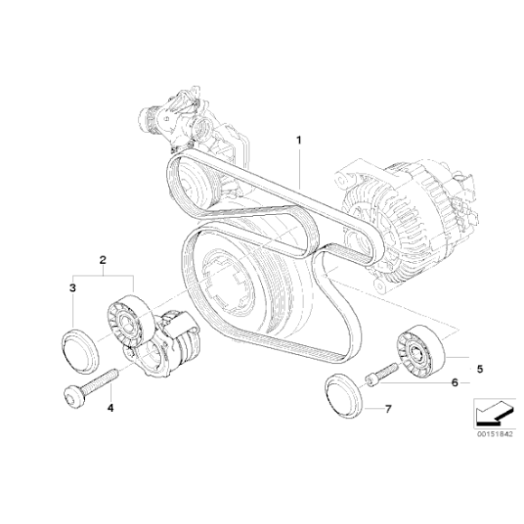 Rolka paska micro BMW E87 E90 E91 E92 E93 118d 120d 318d 320d 325d 330d 335d - 11287790448