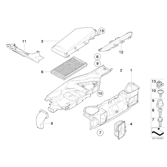 Filtr kabinowy BMW E60 E61 E63 E64 520 523 525 528 530 535 540 545 550 645 650 630 M5 M6 - 64319171858