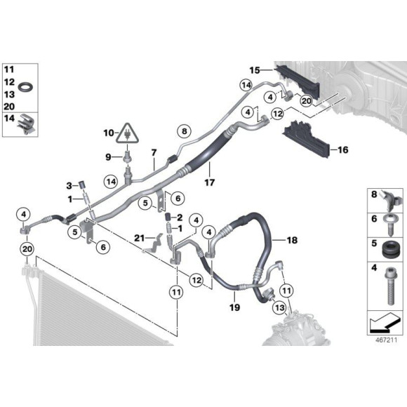 64508363041 Pierścień uszczelniający przewodu BMW E38 E39 E46 E70 E72 E81 E84 E87 E90 F01 F07 F10 F30  - 64508363041 - Części oryginalne BMW Łódź | Sklep internetowy BMW
