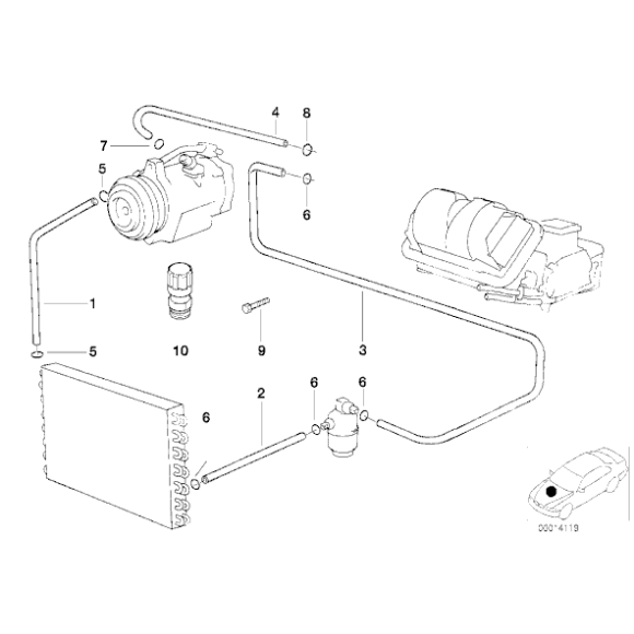 Zestaw zaworów przewód ssący odwadniający BMW E30 E32 E34 E36 E38 E39 E46 E53 E60 E61 E63 E65 E70 E71 F15 F16 MINI - 64509177579