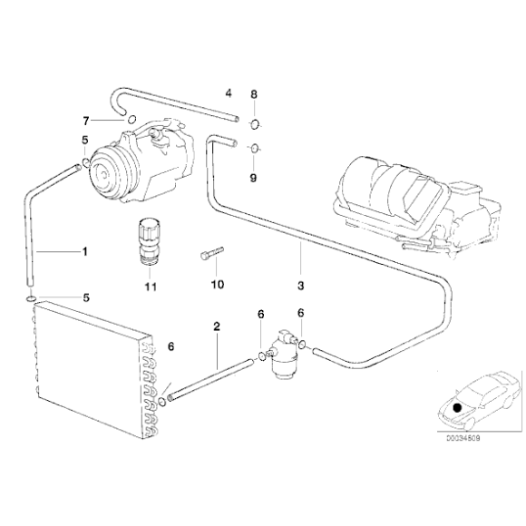 64538378602 Przewód ciśn. klimatyzacji BMW E39 520i 528i 523i 535i 540i - 64538378602 - Części oryginalne BMW Łódź | Sklep internetowy BMW