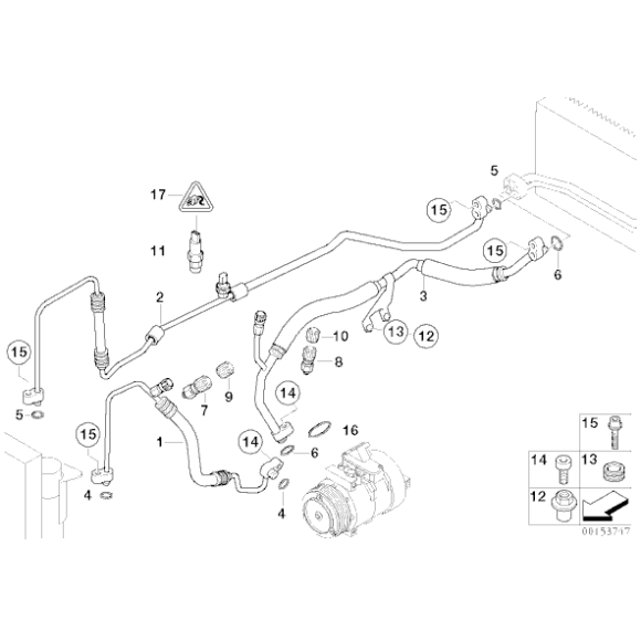 64538385265 Przewód ciśnieniowy kompresor-skraplacz BMW E65 730d - 64538385265 - Części oryginalne BMW Łódź | Sklep internetowy BMW