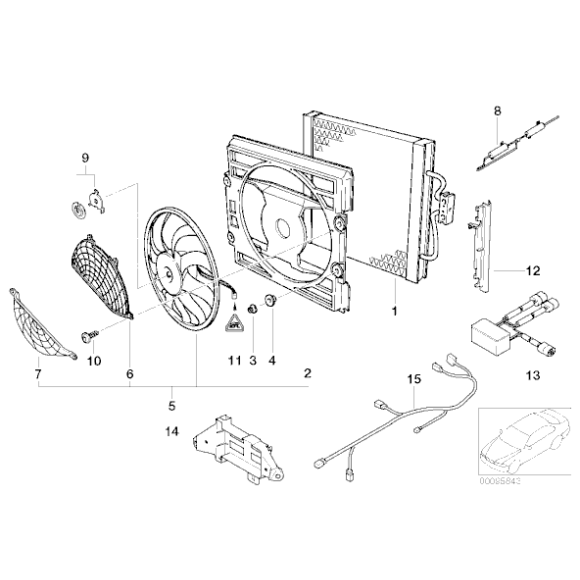 Kratka ochronna wentylatora górna BMW E38 E39 725 728 730 740 735 750 520 523 525 528 530 535 540 M5 - 64548361937