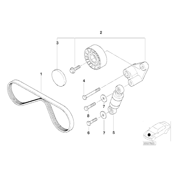 Pasek mikro klimatyzacji BMW E32 E34 E38 E39 M5 730 740 V8 - 11287833266