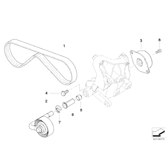 Pasek wieloklinowy kompresora klimatyzacji BMW E46 318d 320d 318td 320td prod. do 09.2004r. - 64557785212