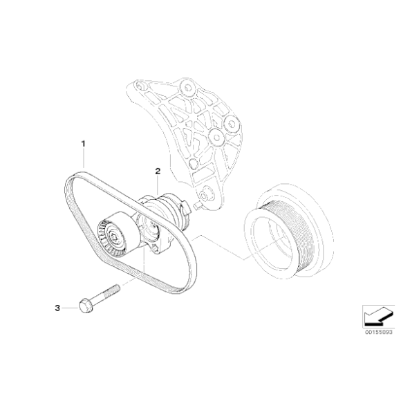 Pasek Kompresora klimatyzacji BMW E65 740d - 64557787898