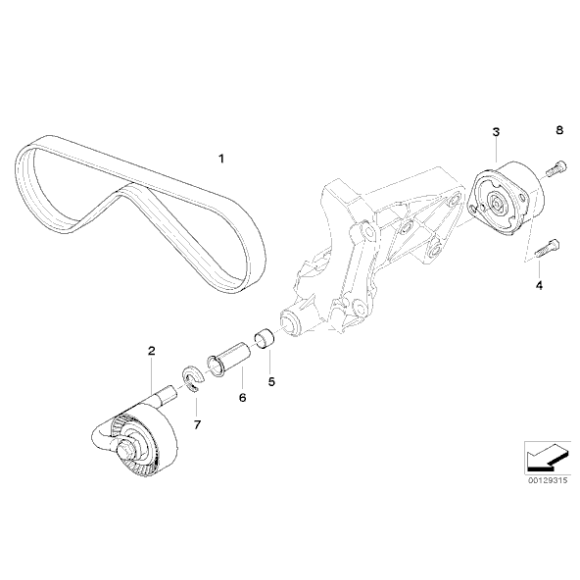 Tuleja rolki napinacza paska BMW E46 318d 320d 330d E39 520d 530d E65 E38 730d E61 535d X3 X5 - 64557788089