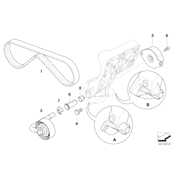 Napinacz sprężarki klimatyzacji BMW E39 E38 E46 X5 330d 525d 530d 3,0d 730d - 64557788684