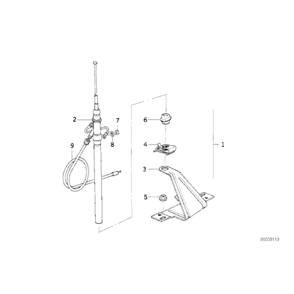 65211376008 Końcówka uszczelka anteny zewnętrznej BMW E30 E36 sedan 316 318 320 325 M3 prod. od 1985.10 - 65211376008 - Części oryginalne BMW Łódź | Sklep internetowy BMW