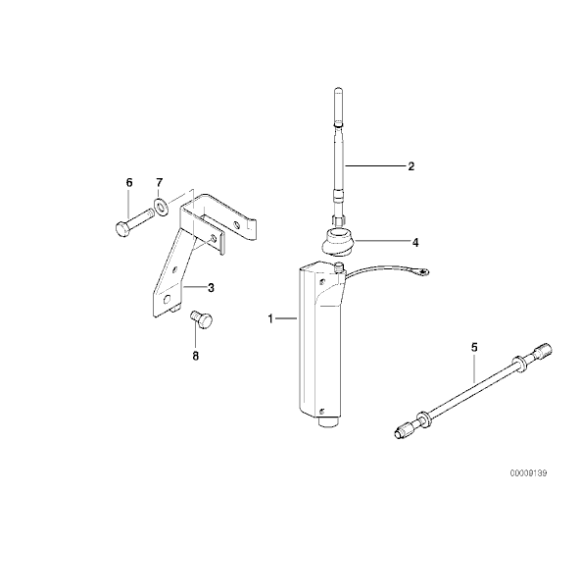 Końcówka anteny krótkiej BMW E36 Cabrio 318 320 323 325 328 M3 - 65218375151