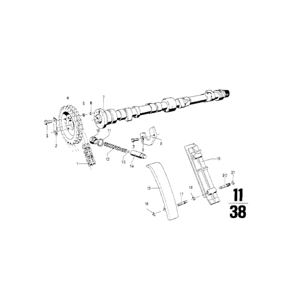 Szyna napinająca łańcucha BMW E34 E32 E30 E12 E24 M10 M30 - 11311262273