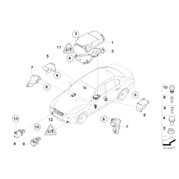 Czujnik poduszki powietrznej BMW E60 E61 E63 E64 Z4 MINI 525i 530i 545i M5 528i 645Ci M6 - 65776964608