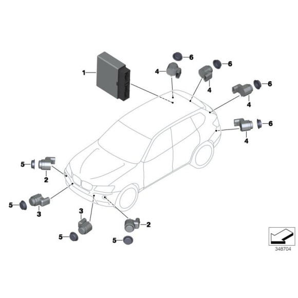 66209142107 Pierścień czujnika PDC BMW E60N E61N E70 E71 E83 F01 F07 F10 F11 F12 F25 - 66209142107 - Części oryginalne BMW Łódź | Sklep internetowy BMW