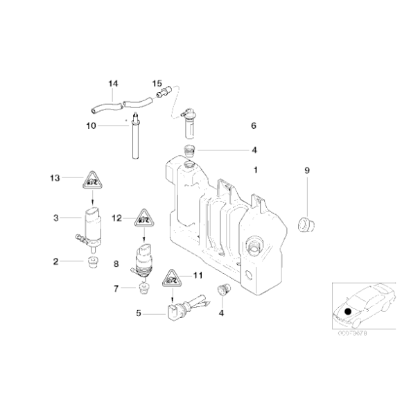 67128360244 Pompka spryskiwacza BMW E39 E38 520 523 525 528 530 540 728 730 735 740 750 - 67128360244 - Części oryginalne BMW Łódź | Sklep internetowy BMW