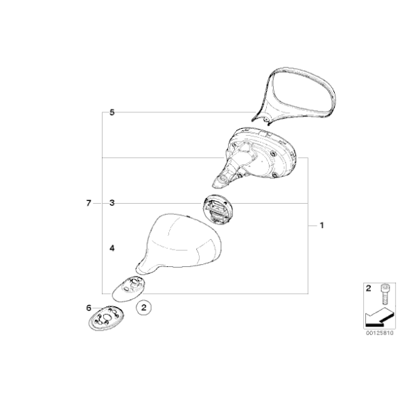 Siłownik elektryczny lusterka prawy BMW E46 E65 E66 E83 X3 - 67138362422