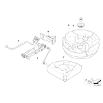 Uchwyt koła zapasowego BMW E12 E23 E24 E30 E31 E32 E34 E36 E38 E39 E46 E60 E61 E70 E71 F15 F16 F85 F86 G05 - 71151180625