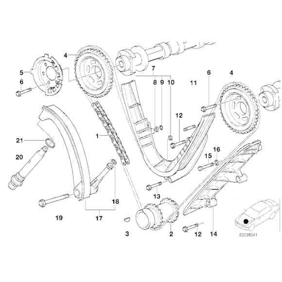Szyna łańcucha BMW E81 E38 E39 535i 540i 735i 740i 840Ci prod do 09.1998r - 11311704945