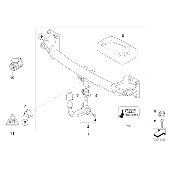 71601133279 Pokrywka haka holowniczego BMW E32 E34 E38 E39 E65 E70 X5 E81 E84 X1 E83 X3 E87 F15 F16 X5 X6 G01 G20 G30 MINI R60 R61 - 7160113 - Części oryginalne BMW Łódź | Sklep internetowy BMW