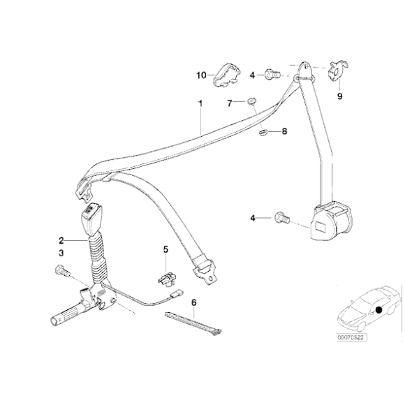 Pokrywka pasów BMW E36 316 318 320 323 325 328 M3  - 72118119186