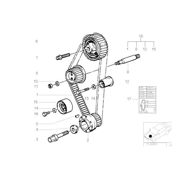 Koło paska rozrządu zębate górne BMW E30 E34 E36 316i 318i 518i M40 - 11311717796