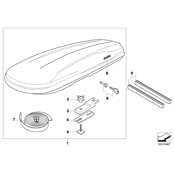 Pojemnik dachowy srebrny 320l - Oryginał BMW - 82730140820