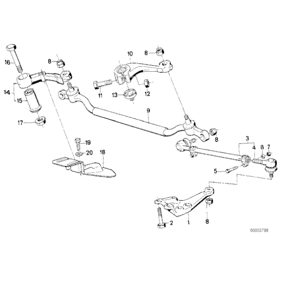 Drążek kierowniczy środkowy BMW E34 520i 525i 530i 535i 540i M5 - 32211138864