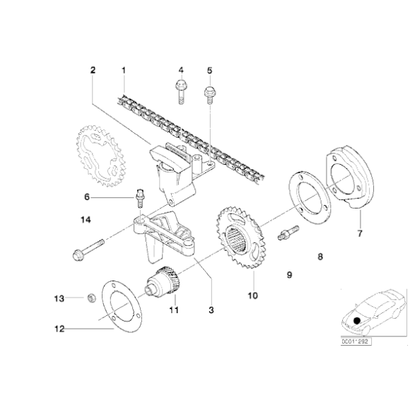 11311738700 Napinacz łańcucha BMW E46 E39 E38 E60 X5 525 520 530 730 320 323 325 328 330 - 11311738700 - Części oryginalne BMW Łódź | Sklep internetowy BMW