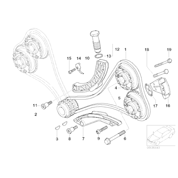Łańcuch rozrządu BMW X5 E60 E65 E63 E70 4,4i 4,8is 735i 745i 750i 650i 645i 545i 540i 545i - 11317504468