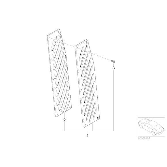 Aluminiowe oparcie stopy M Performance BMW E46 E81 E87 E90 - 51470027792