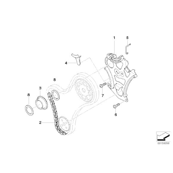Zabezpieczenie koła łańcuchowego BMW E60 E61 E63 E64 E65 E70 E71 E81 E83 E84 E87 E90 E91 F01 F07 F10 F11 F12 F15 F20 F21 F30 F31