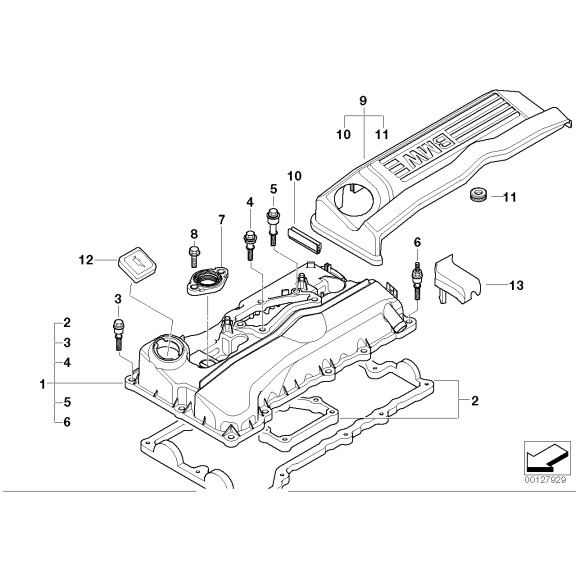 11120035738 Uszczelka pokrywy BMW E60N E81 E82 E84 X1 E90 E91 E92 320i 318i 118i 120i 520i - 11120035738 - Części oryginalne BMW Łódź | Sklep internetowy BMW