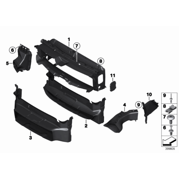Kanał powietrza przód dolny BMW F34 F34N 318 320 330 335 340 328 - 51748057202