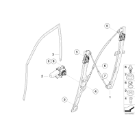Podnośnik szyby przód lewy BMW E70 E70N X5 3,0d 30dX 35dX 40dX 35iX 40iX 50iX M50dX - 51337166379