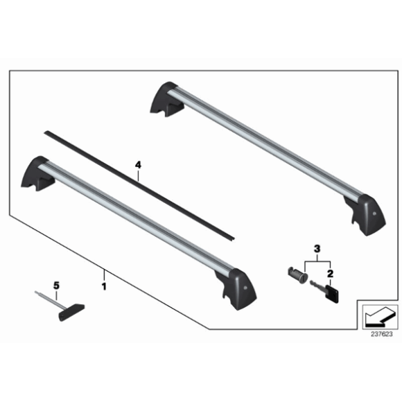 Listwa maskująca reling dachowy BMW E39 E46 E53 E60 E70 E83 E90 F01 F10 F15 F20 F30 F48 MINI G31 - 82720144045