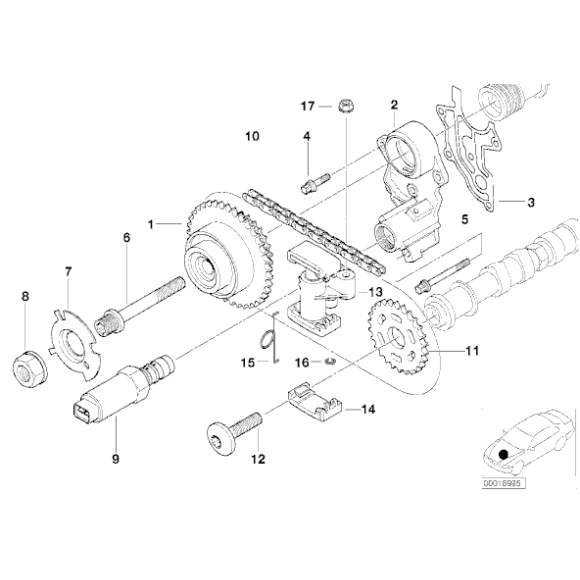 11361705578 Uszczelka metalowa Vanosa BMW E38 E39 E53 X5 740i 735i 535i 540i 4,4i 4,6is M62 prod. po 09.1998r. - 11361705578 - Części oryginalne BMW Łódź | Sklep internetowy BMW