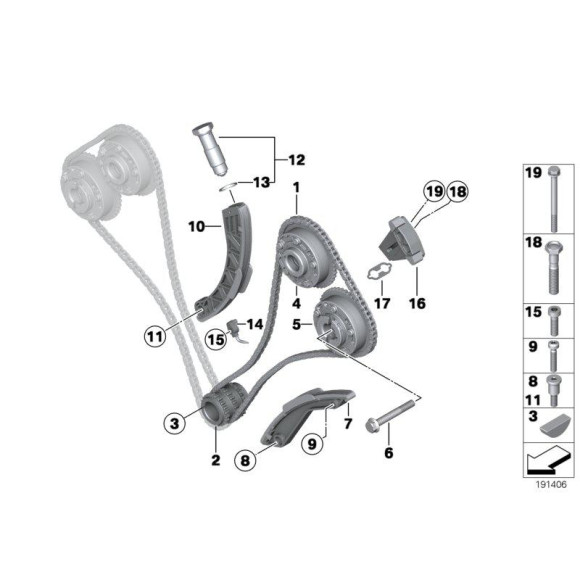 11367501423 Śruba centralna vanosa BMW E53 X5 E60 E61 E63 E64 E65 E66 E70 X6 - 11367501423 - Części oryginalne BMW Łódź | Sklep internetowy BMW