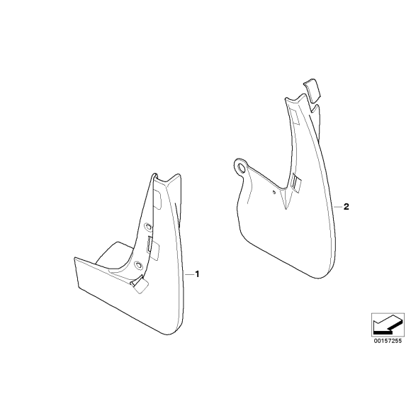 Fartuchy przeciwbłotne przód MINI R55 R56 R57 R58 R59 Cooper S JCW - 82160415114