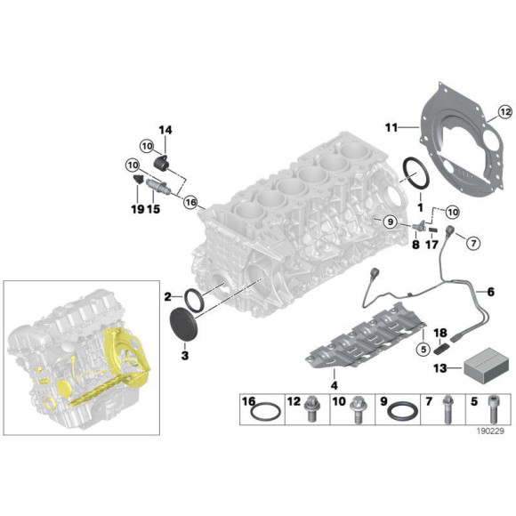 Śruby aluminiowe pompy oleju BMW E60 E61 E63 E64 E65 E70 E71 X5 X6 E81 E84 X1 E90 F01 F10 F11 F25 - 11410426472