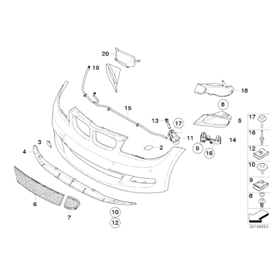 Dokładka zderzaka przód MPerformance BMW E81 E87 E82 E88 116 118 120 123 125 128 130 135 - 51750432379