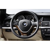 Nakładka dekoracyjna z jesionu słojowanego do skórzanej kierownicy sportowej BMW X6 - 32300444455
