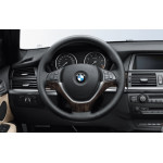 Nakładka dekoracyjna z ciemnego bambusa słojowanego do skórzanej kierownicy sportowej BMW X5 X6 - 32300444457