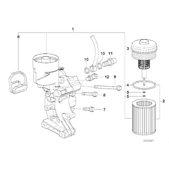 Uszczelka podstawy filtra oleju BMW E34 E36 E38 E39 E46 E53 E60 E65 E83 520 523 525 530 320 323 328 325 330728 730 - 11421719855