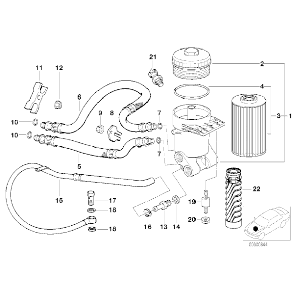 Przewód olejowy odpływu BMW E31 E38 840 730 735 740 M60 M62 - 11421745231