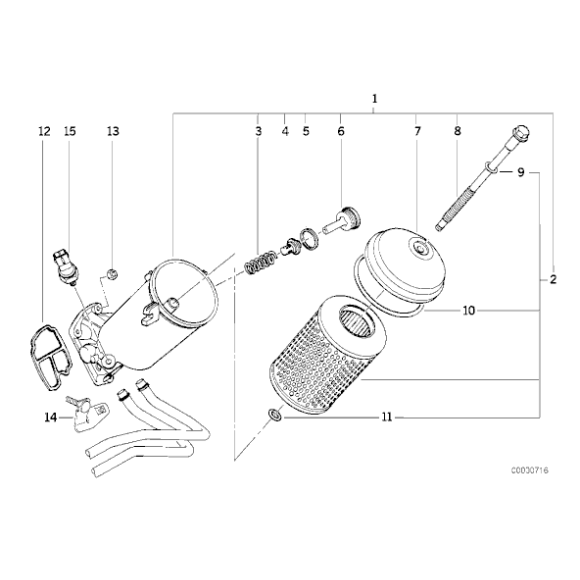 Filtr oleju BMW E36 325tds E34 525tds M51 - 11422244332