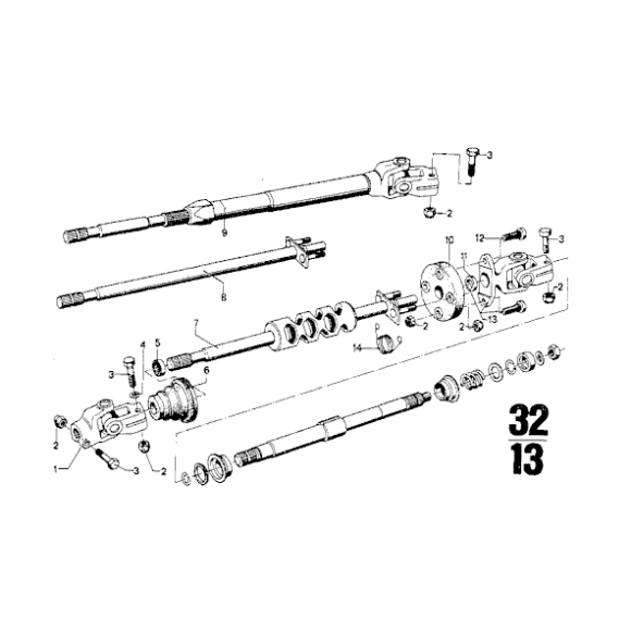 Tulejka wałka kolumny kierowniczej BMW E23 E24 E28 E3 E31 E32 E34 E36 E9 - 32311093594