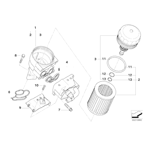 Uszczelka podstawy filtra oleju BMW E46 E60 E81 E83 X3 E90 E91 1,6i 1,8i 2,0i - 11427508970