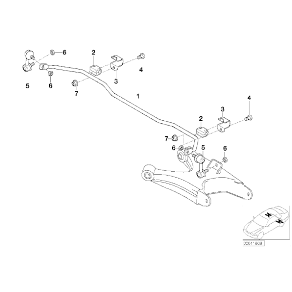 Łącznik stabilizatora tył BMW E38 725tds 728i 730i 730d 735i 740d 740i 750i - 33551095696