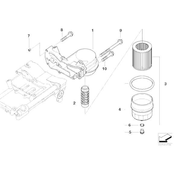 11427521353 Pokrywa filtra oleju BMW E53 E70 X5 E60 E61 E63 E65 E70 735 740 750 760 645 650 540 545 550 - 11427521353 - Części oryginalne BMW Łódź | Sklep internetowy BMW