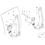 Podnośnik szyby tył prawy BMW E39 520 523 525 528 530 540 M5 - 51358252430